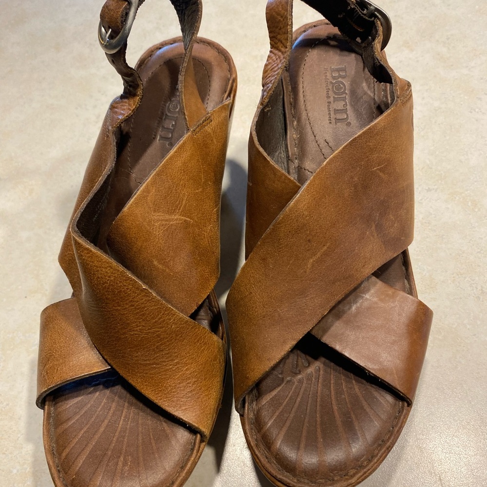 Born brown wedge sandals